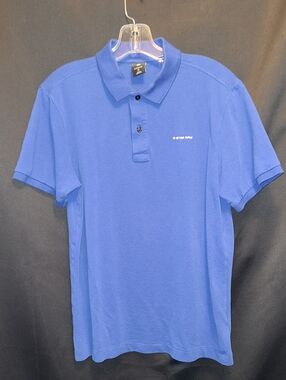 G-Star RAW Royal Blue Short-Sleeve Polo Size Med